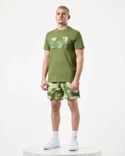 Adachi – T-Shirt mit Camouflage-Muster, Sapling Green