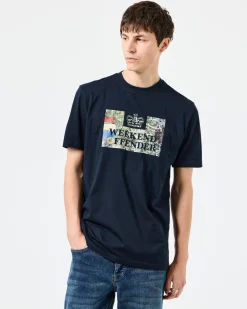 Badman Grafik T-Shirt Marine