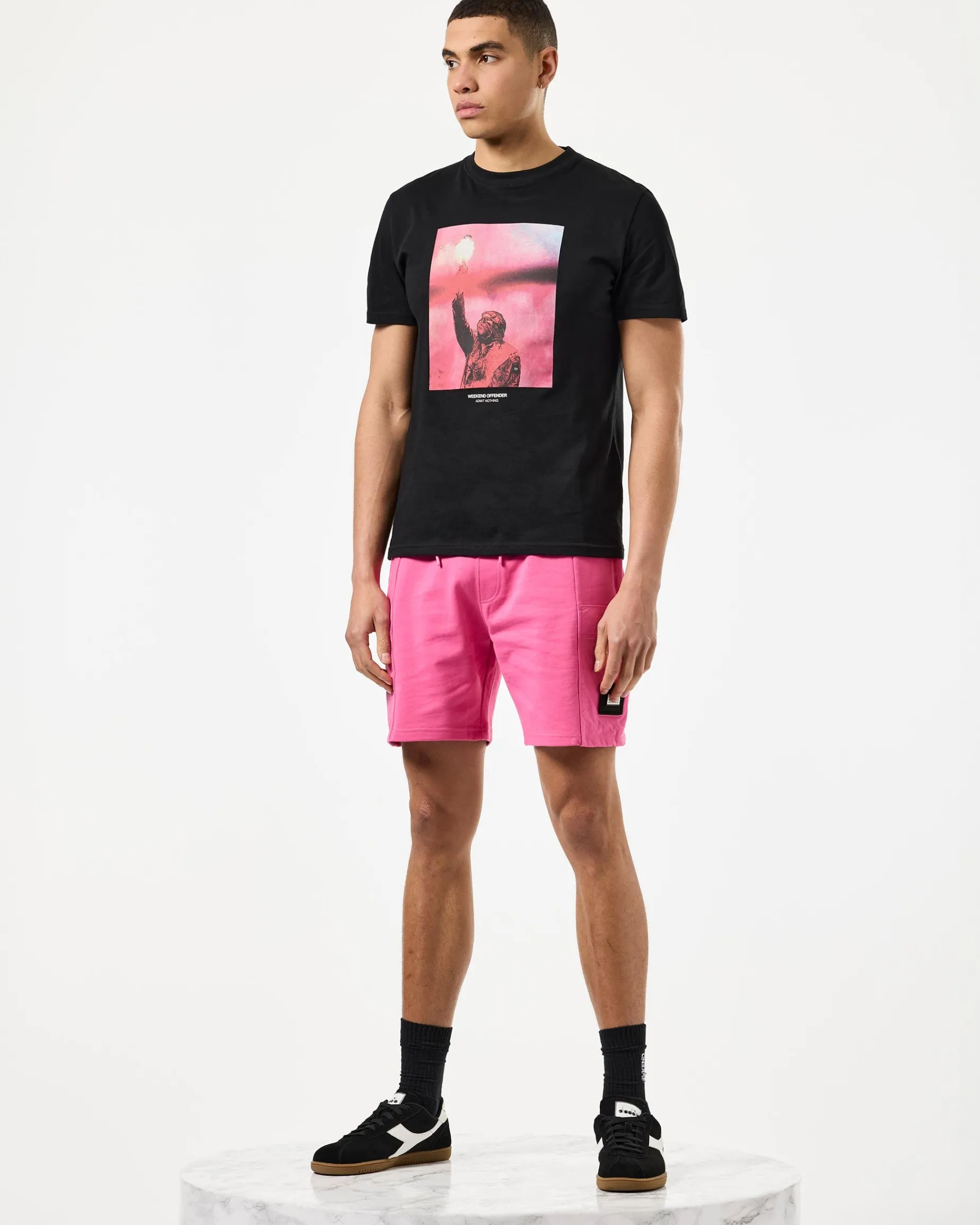 Bagliore Grafik-T-Shirt Schwarz