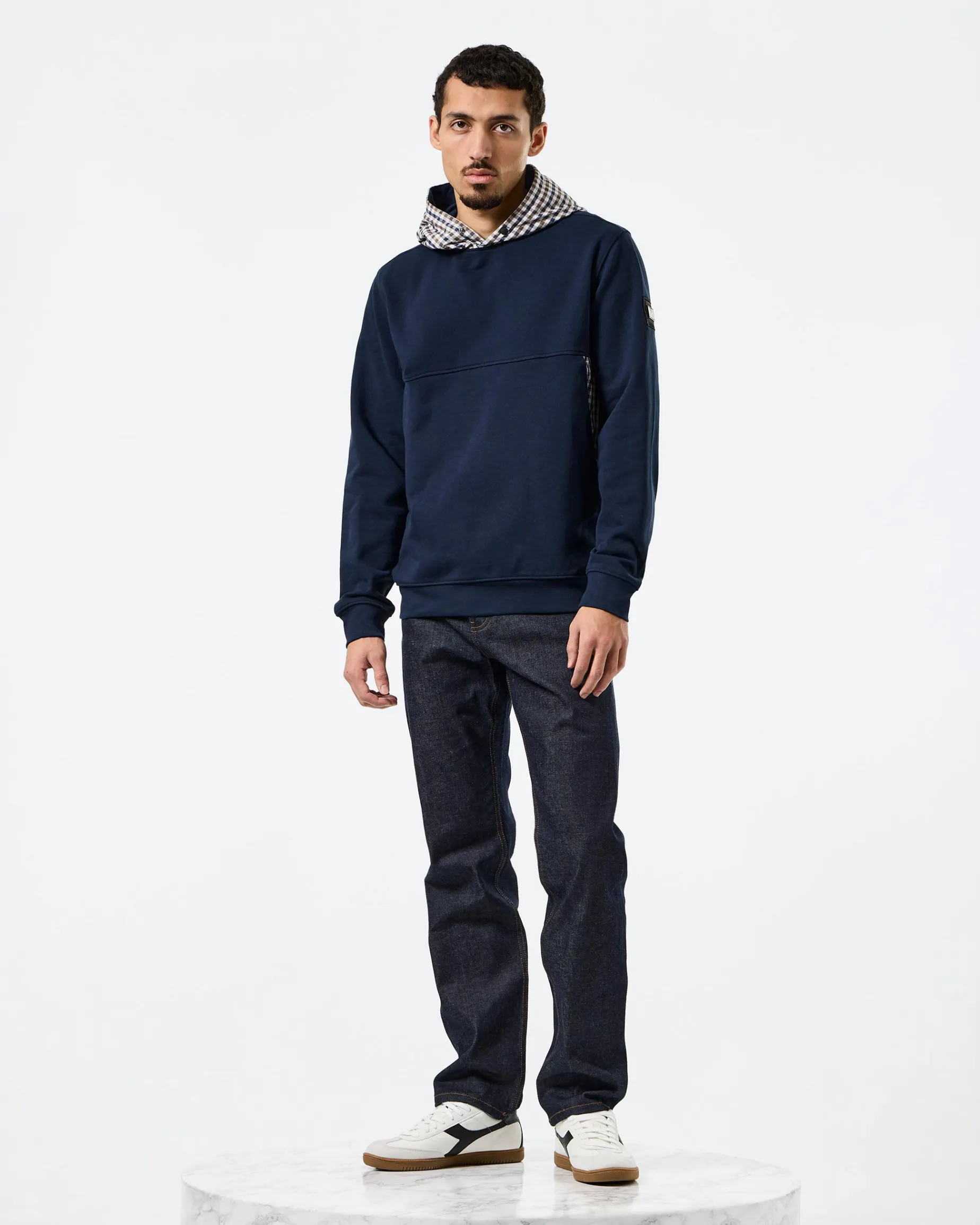Bayswater Hoodie Marineblau/Mid House Check