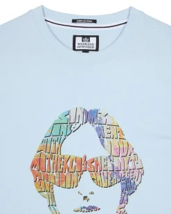 Übergröße - Kinky Afro Grafik T-Shirt Ozeanwelle Blau
