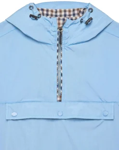 Überkopfjacke mit Manaus-Karomuster, Meeresblau