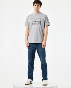 Bonpensiero Grafik-T-Shirt Rauchgrau