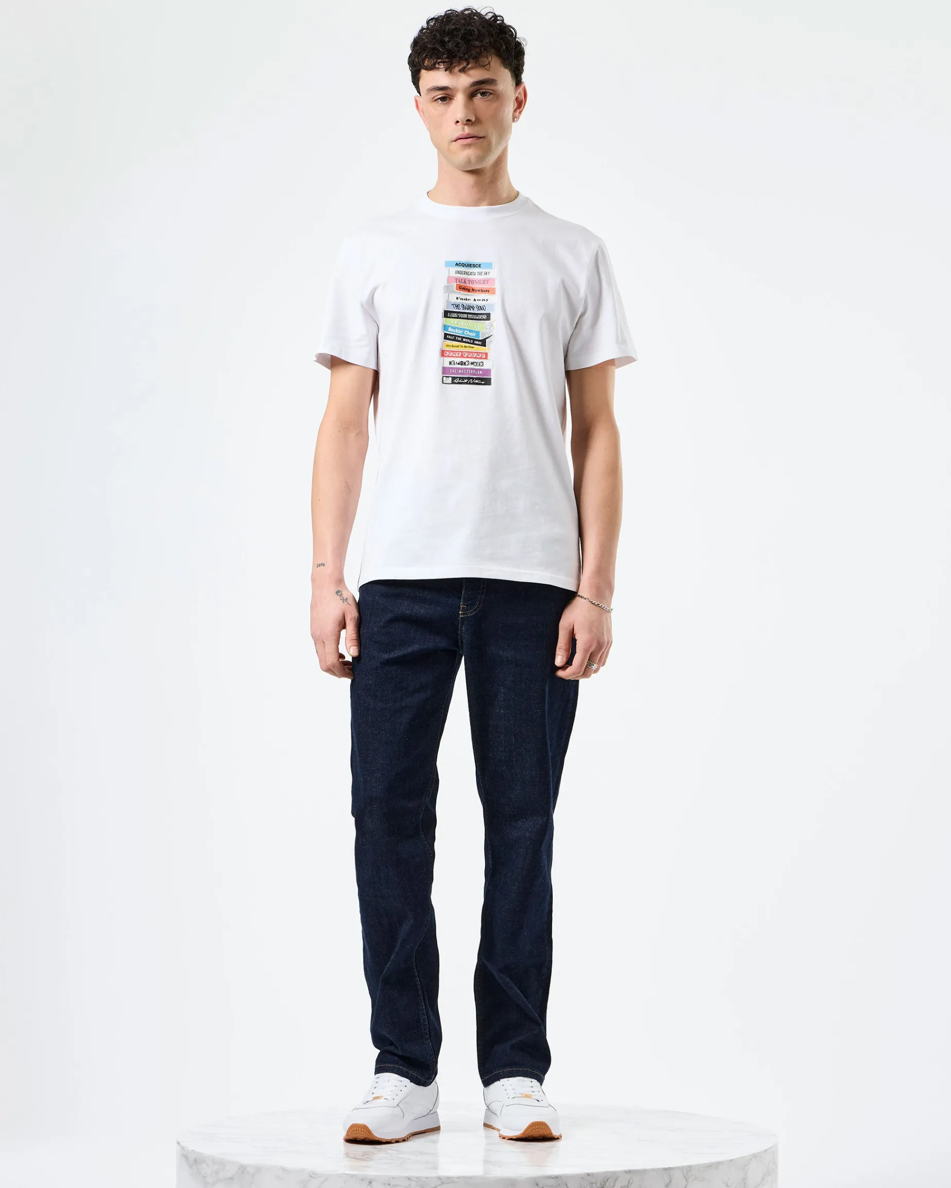 1995 B-Seiten Grafik T-Shirt Weiß