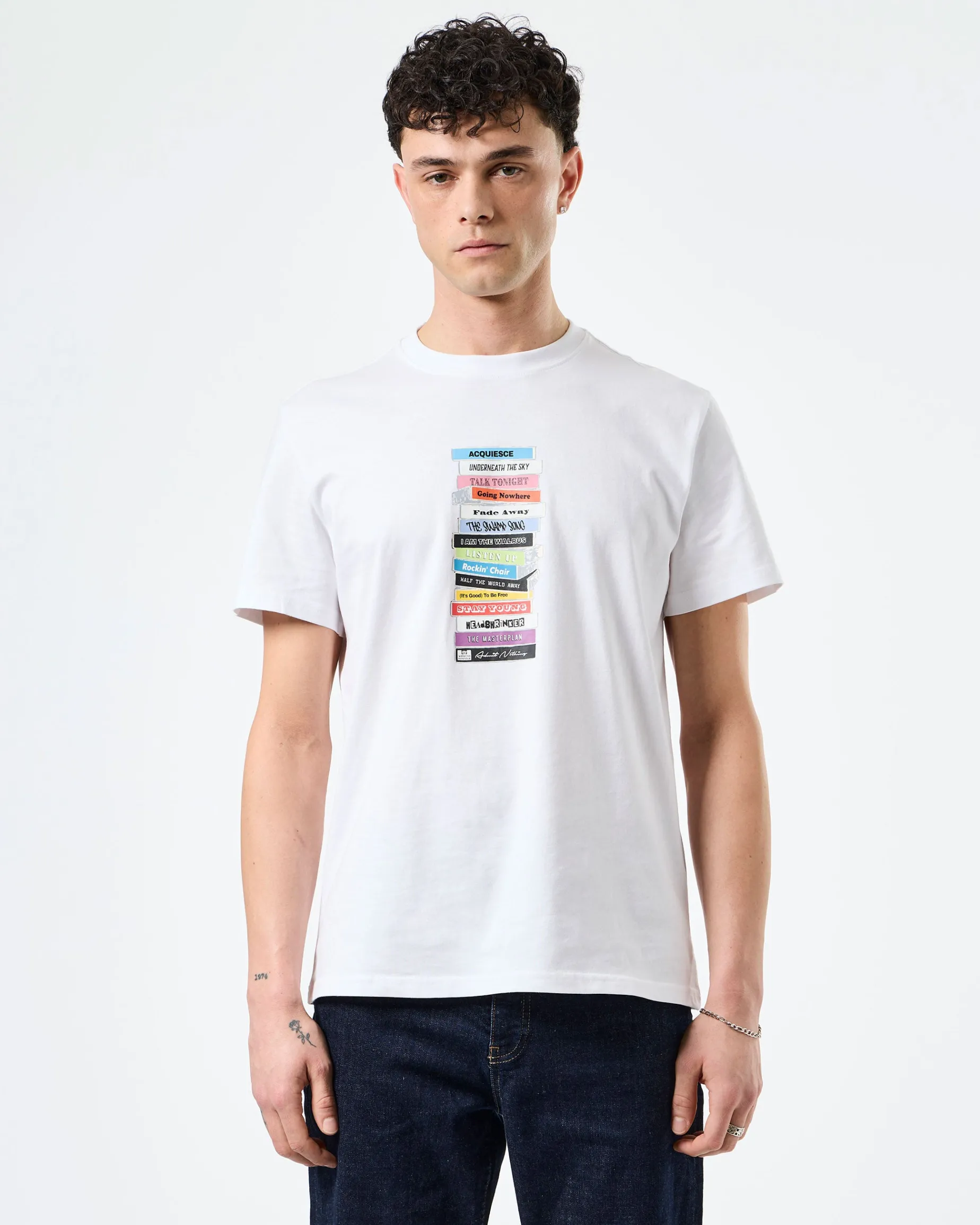 1995 B-Seiten Grafik T-Shirt Weiß