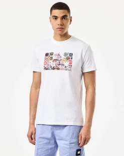 Caps Grafik T-Shirt Weiß