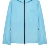 Football + Festivals Wasserdichte Pack-Away-Jacke Ocean Wave Blue