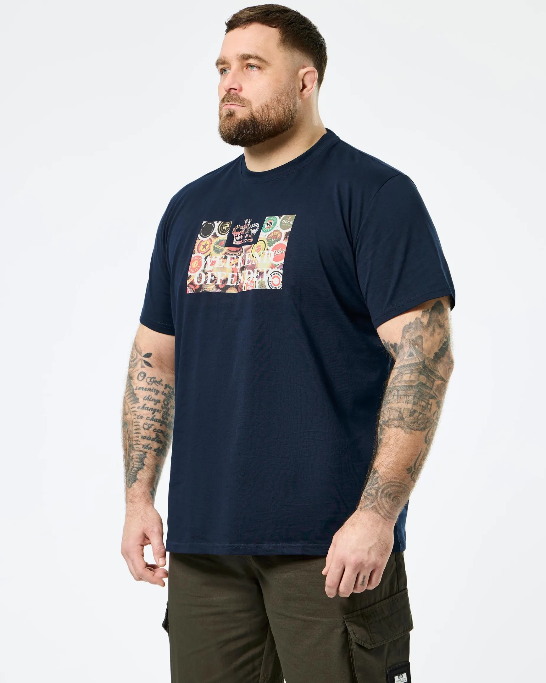 Große Größen - Caps Graphic T-Shirt Navy