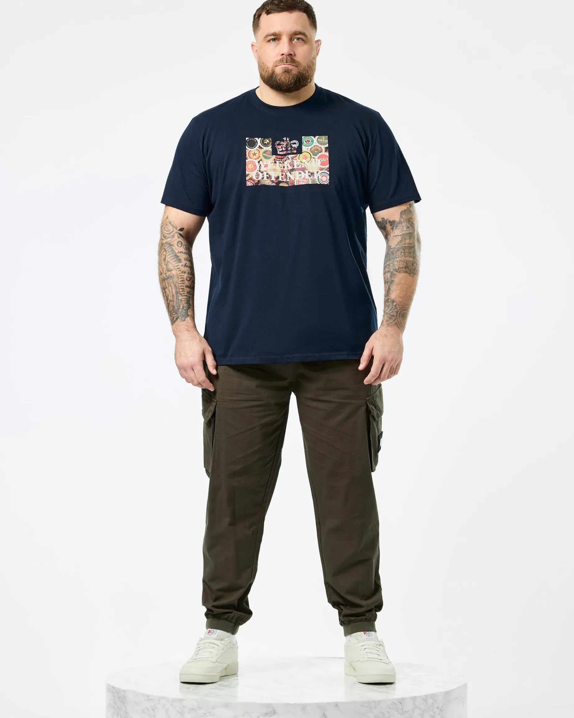 Große Größen - Caps Graphic T-Shirt Navy