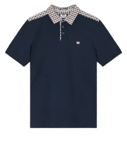 Große Größen - Costa Poloshirt Navy/Mid House Check