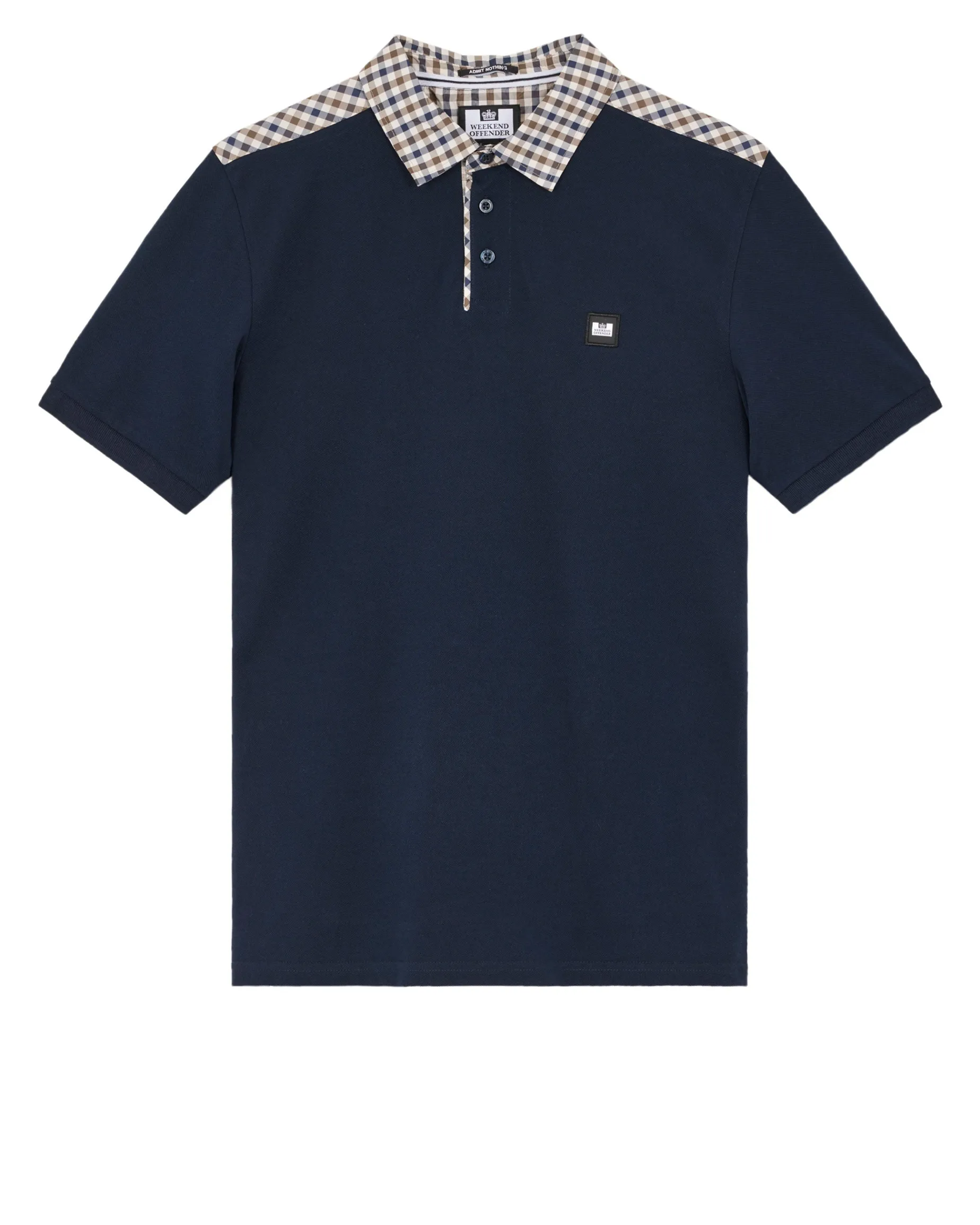Große Größen - Costa Poloshirt Navy/Mid House Check