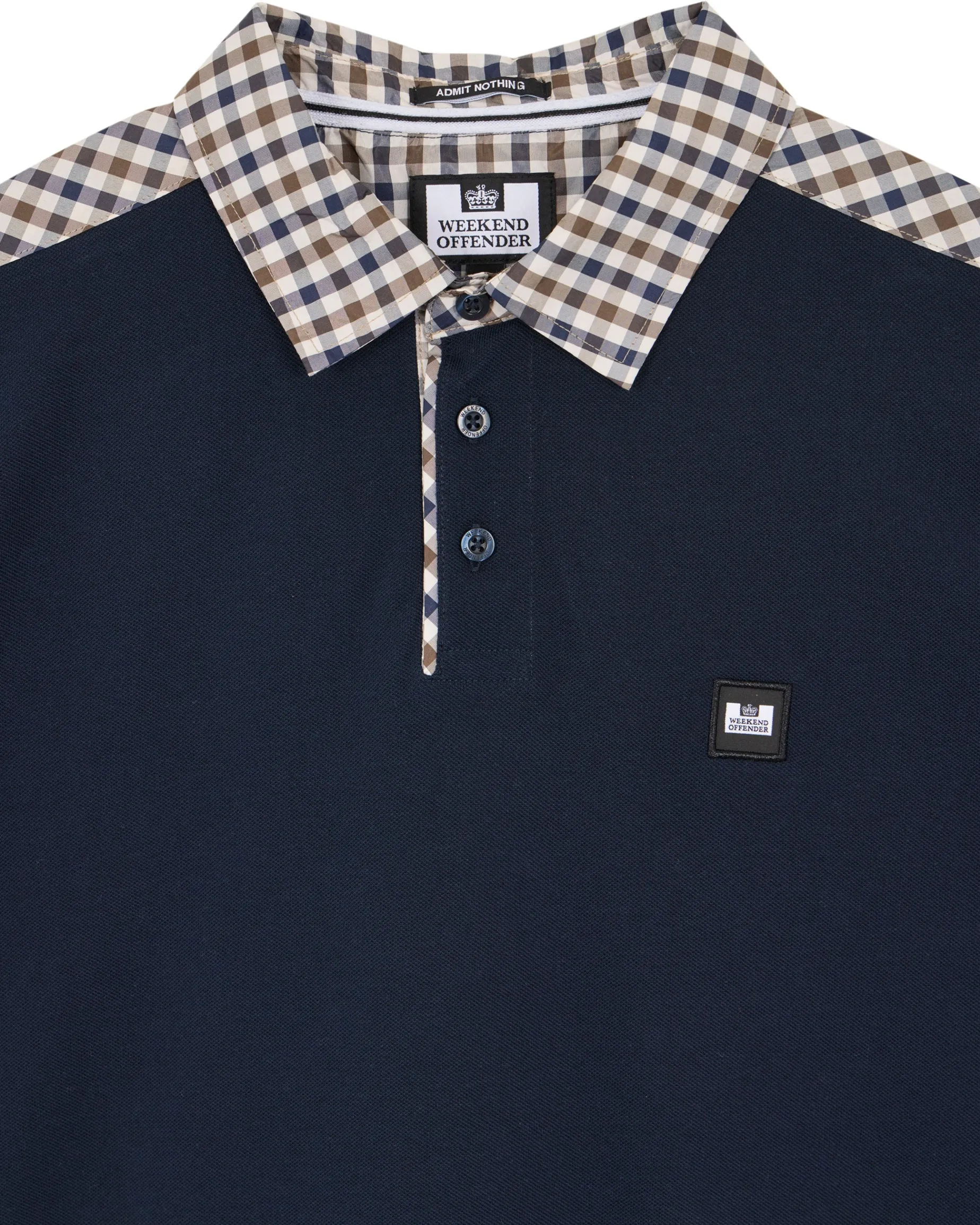 Große Größen - Costa Poloshirt Navy/Mid House Check