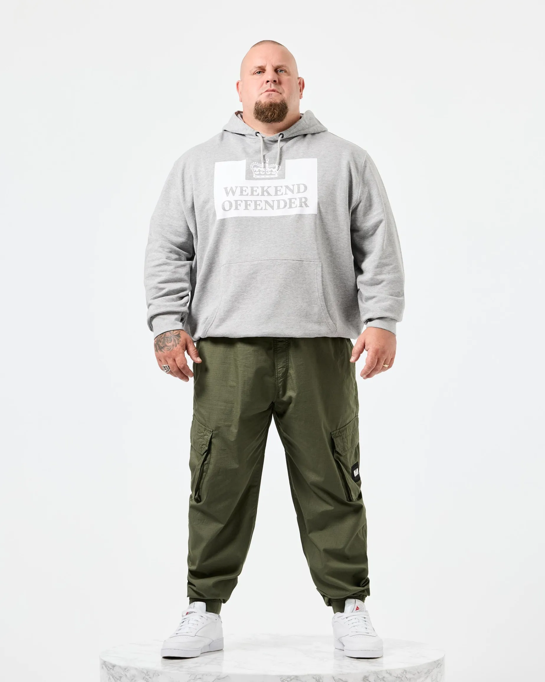 Große Größen - HM Service Classic Hoodie Graumeliert