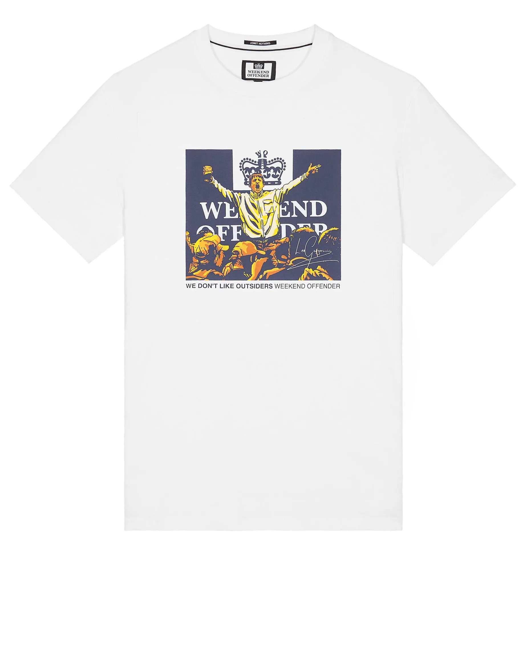 Große Größen - Leo Gregory Grafik-T-Shirt Weiß