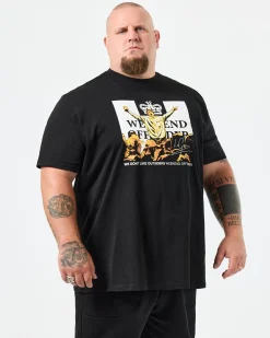 Große Größen - Leo Gregory Grafik-T-Shirt Schwarz