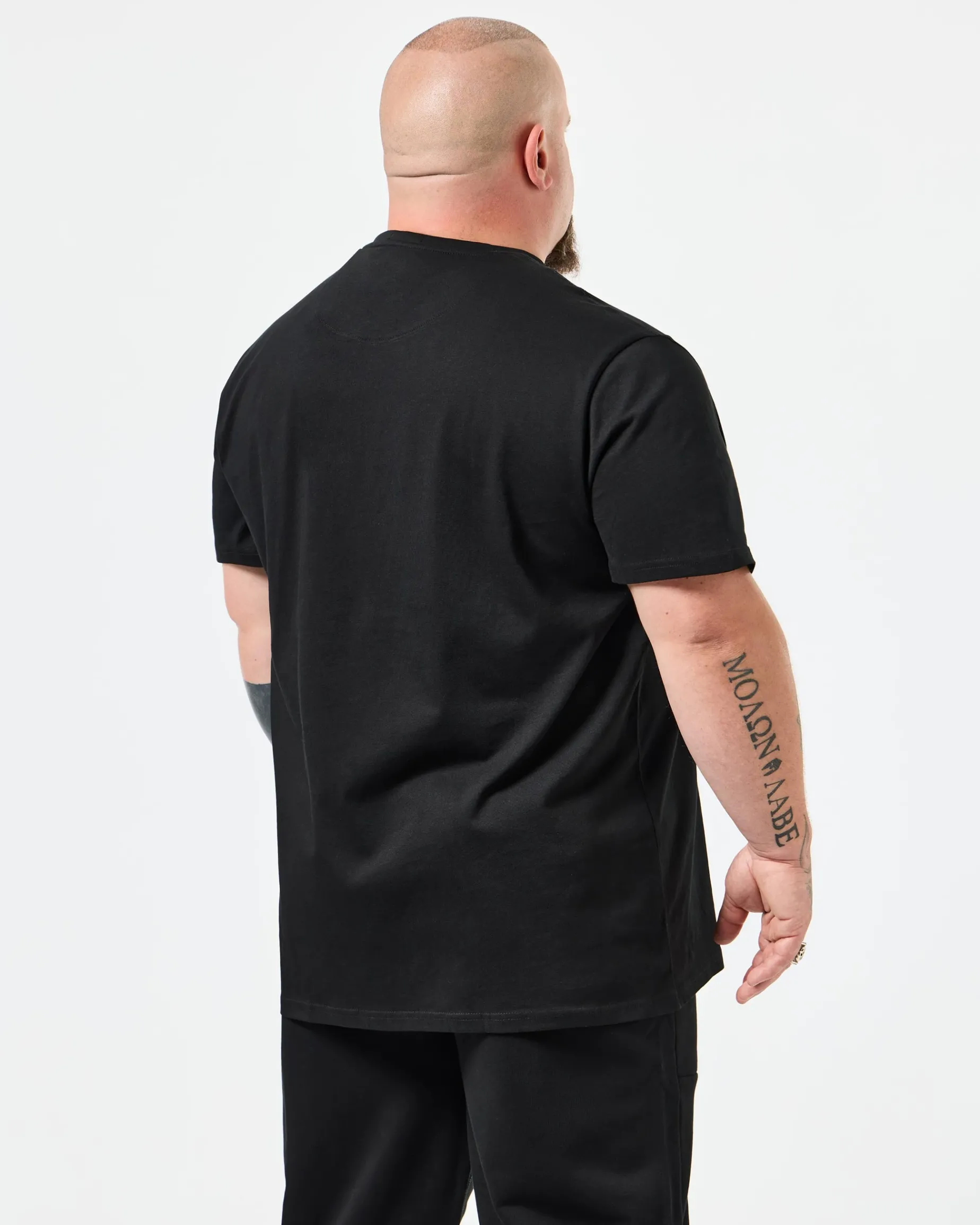 Große Größen - Leo Gregory Grafik-T-Shirt Schwarz