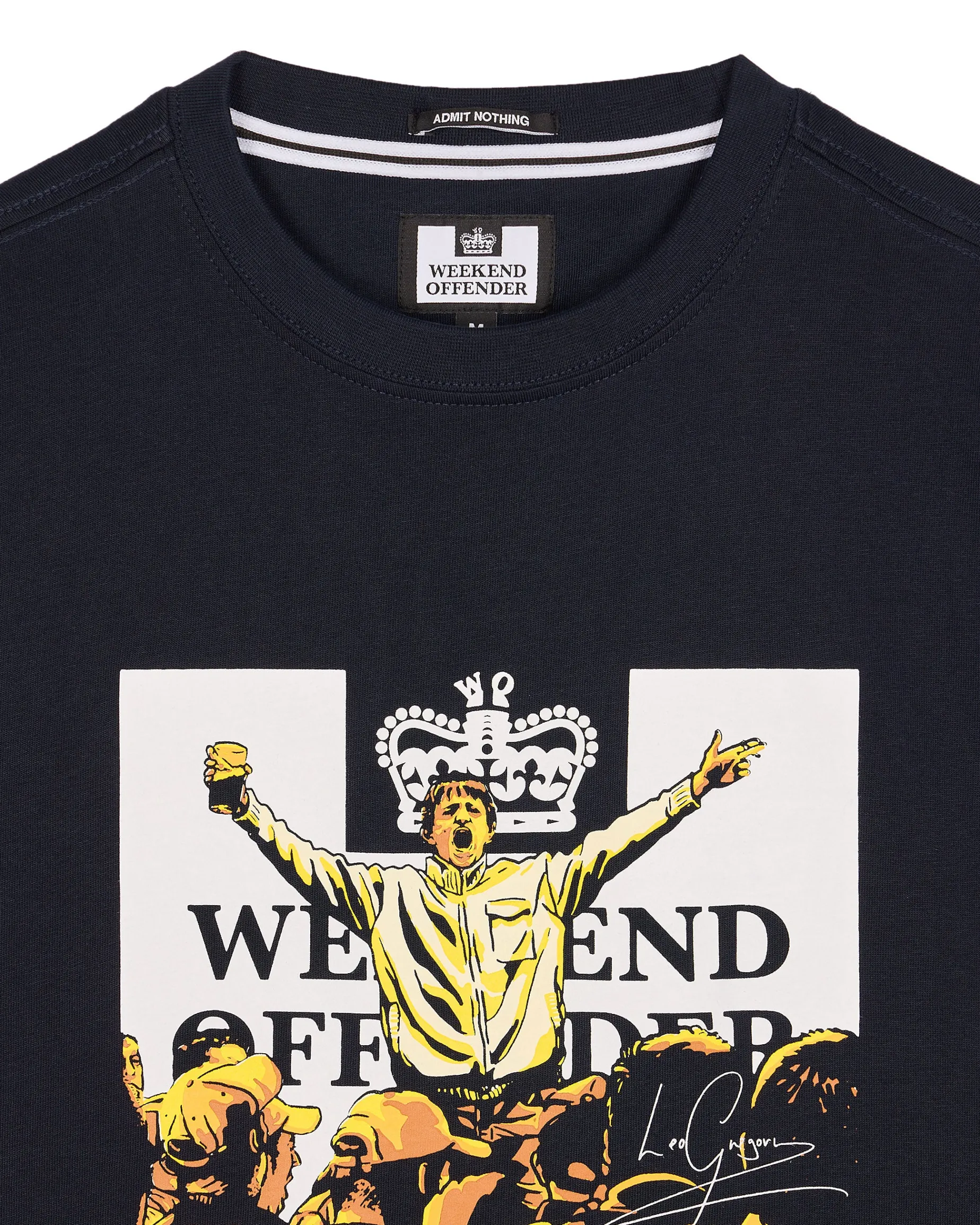 Große Größen - Leo Gregory Grafik-T-Shirt Marineblau