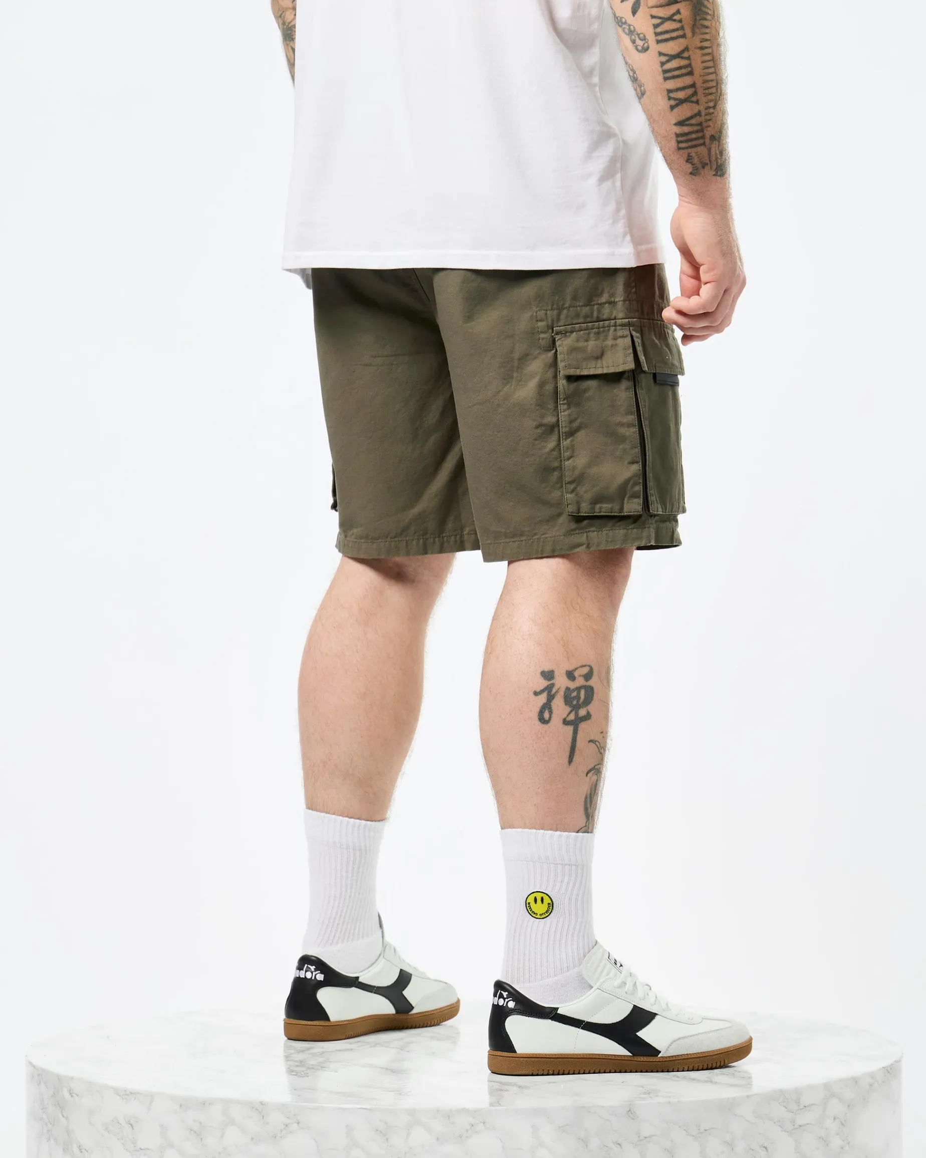 Große Größen - Mascia Cargo Shorts Castle Green