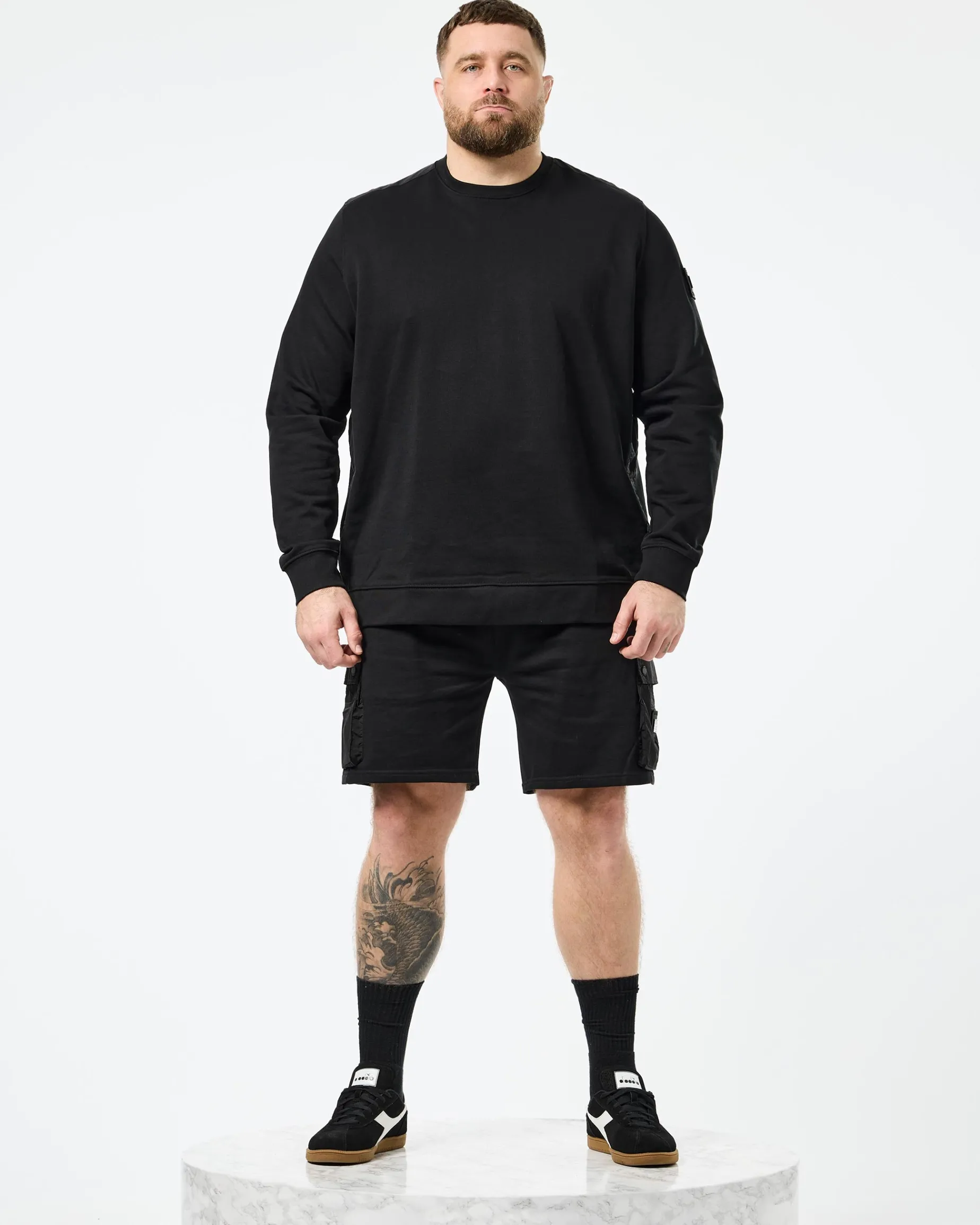 Große Größen - Pink Sands Jogger Shorts Schwarz