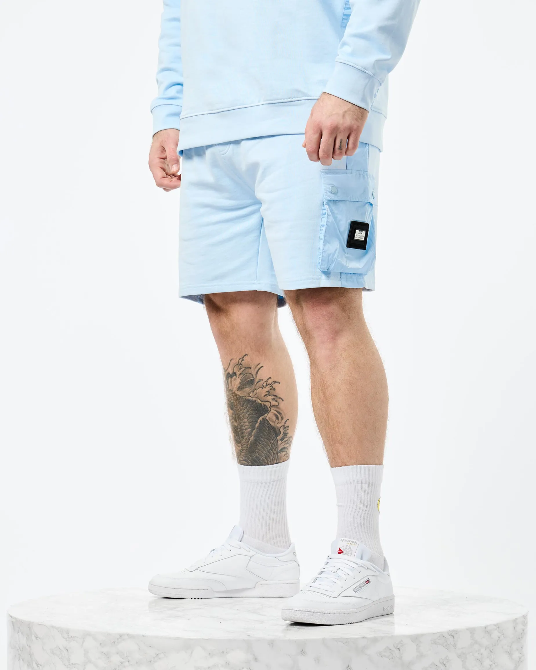 Große Größen - Pink Sands Jogger Shorts Ozeanwellenblau