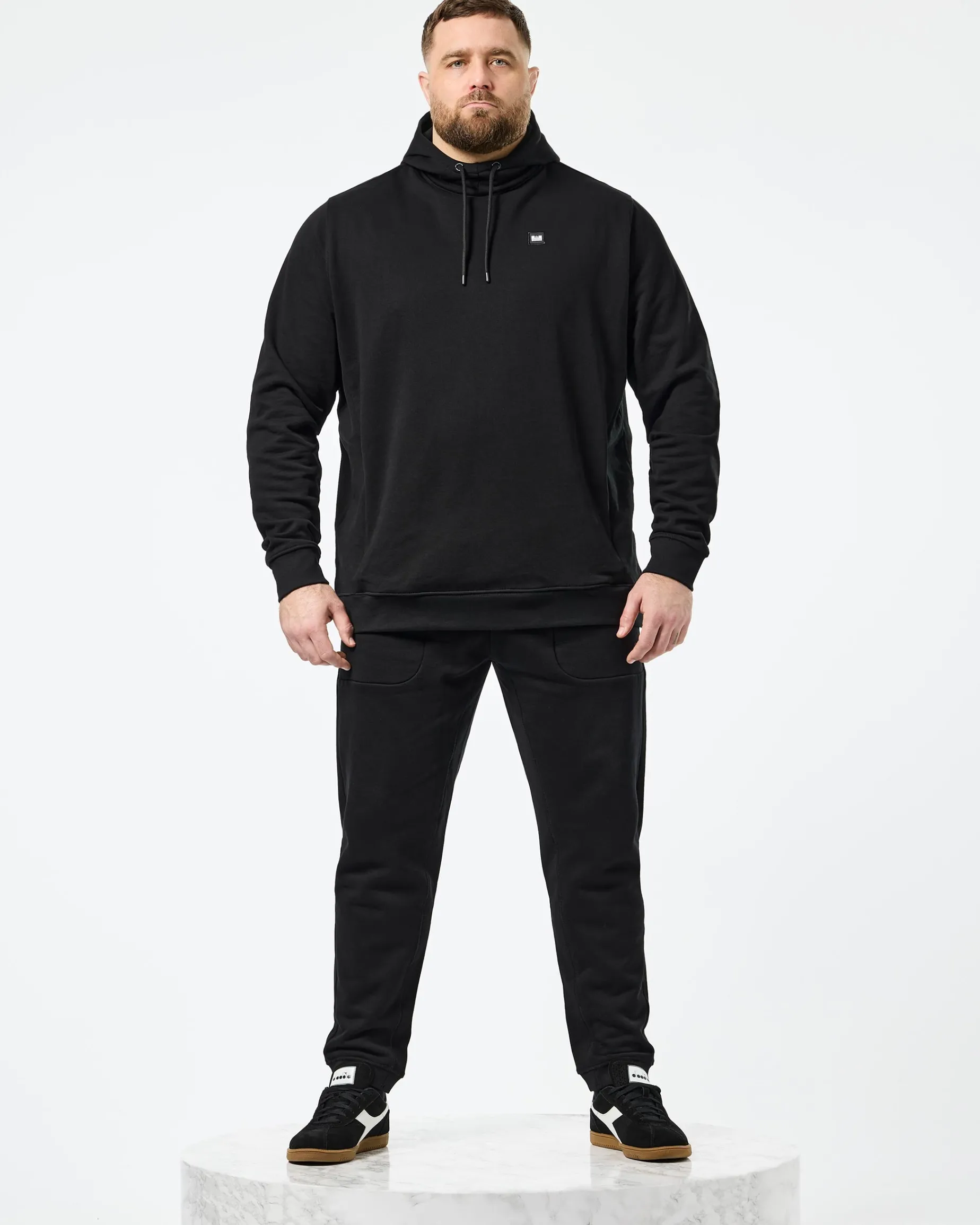 Große Größen - Ribbe Hoodie Schwarz