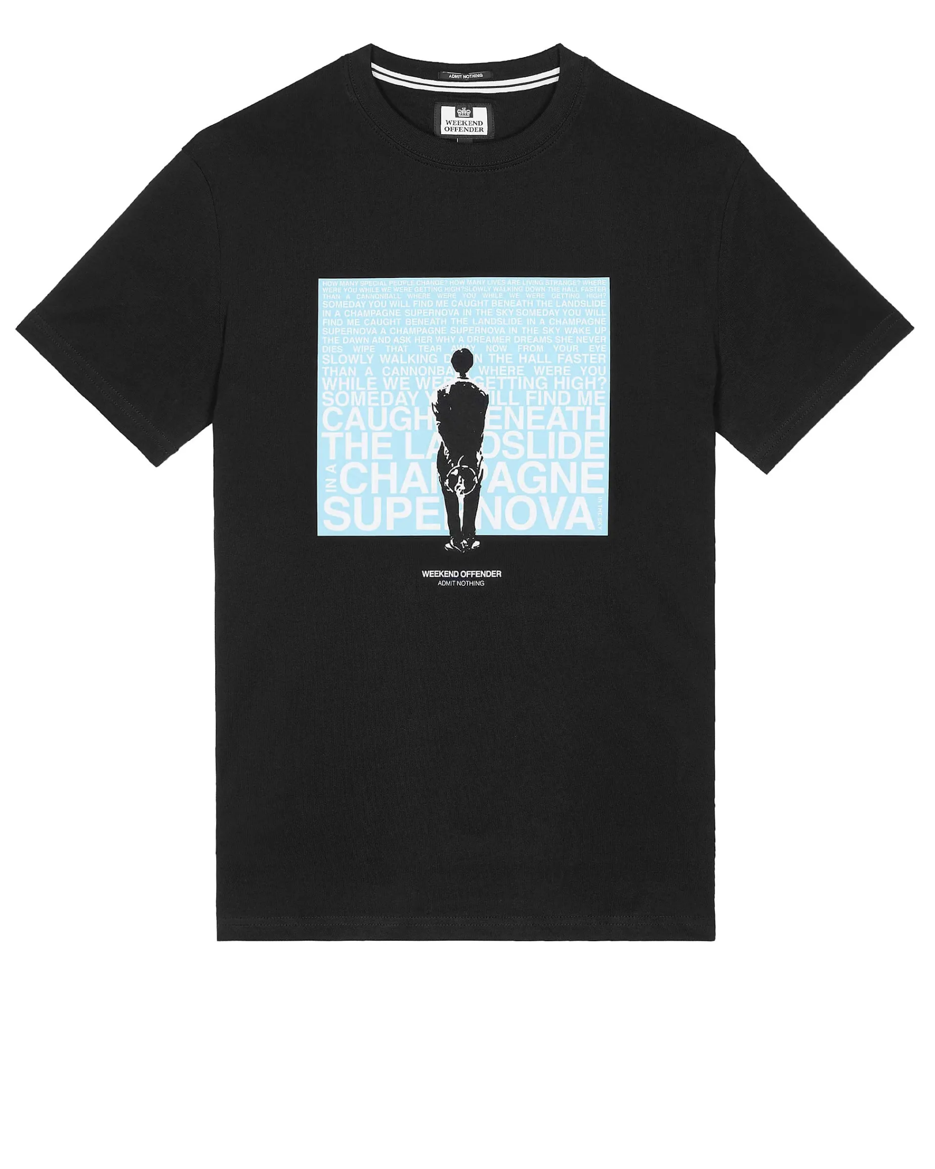 Große Größen - Supernova Grafik T-Shirt Schwarz/Blau