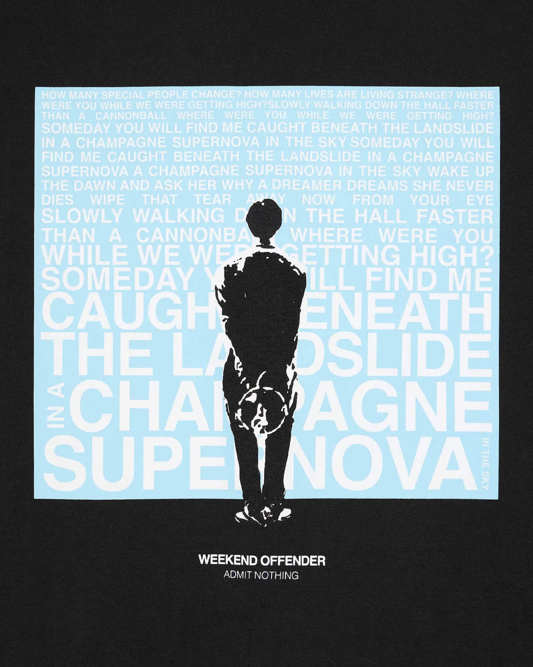 Große Größen - Supernova Grafik T-Shirt Schwarz/Blau