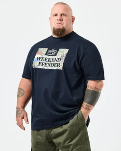 Große Größen - T-Shirt mit Badman-Grafik, Marineblau