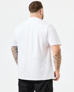 Große Größen - T-Shirt mit Badman-Grafik in Weiß