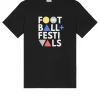 Große Größen - T-Shirt mit Grafik „Football + Festivals“ in Schwarz
