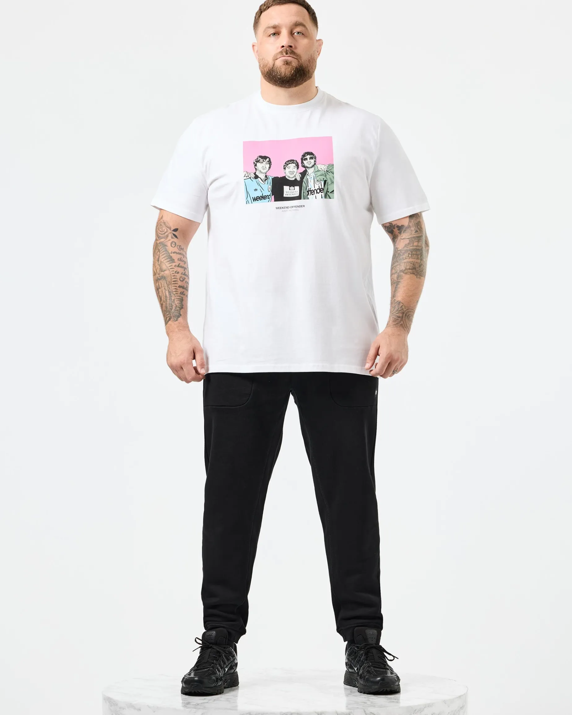 Große Größen - T-Shirt mit Grafik „Diego“ in Weiß