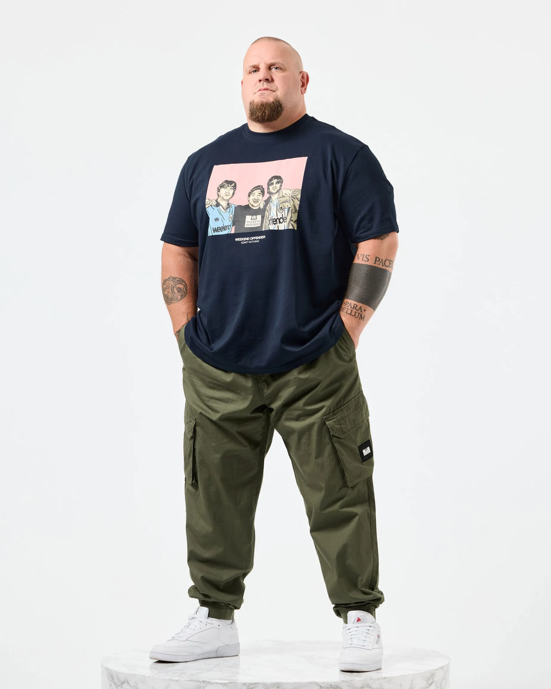 Große Größen - T-Shirt mit Grafik „Diego“ in Marineblau