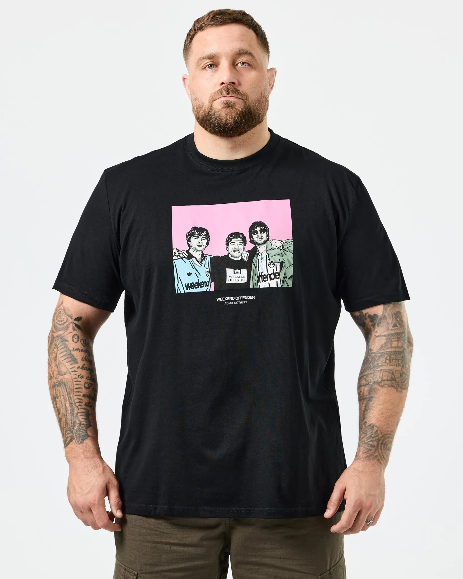 Große Größen - T-Shirt mit Grafik „Diego“ in Schwarz
