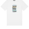 Große Größen - T-Shirt mit Tapes-Grafik Weiß