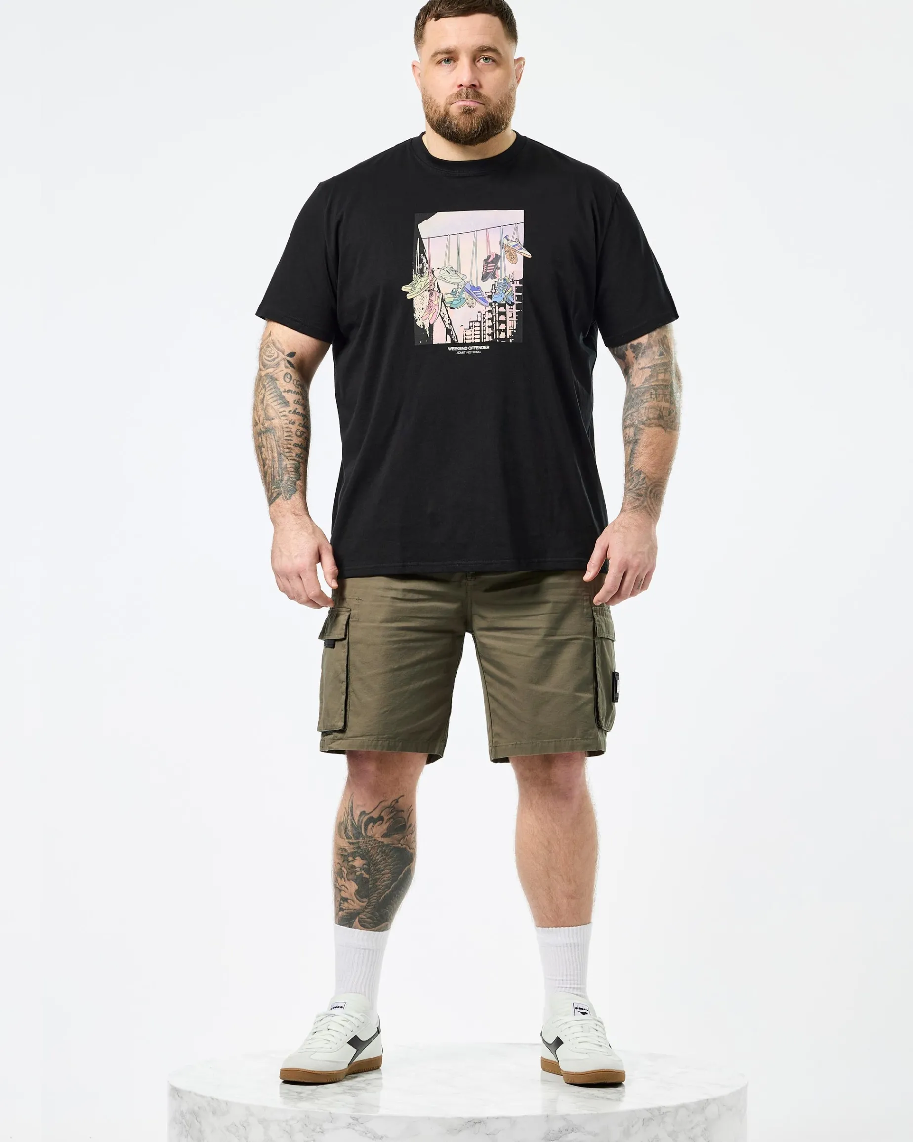 Große Größen - Turf Wars Grafik T-Shirt Schwarz