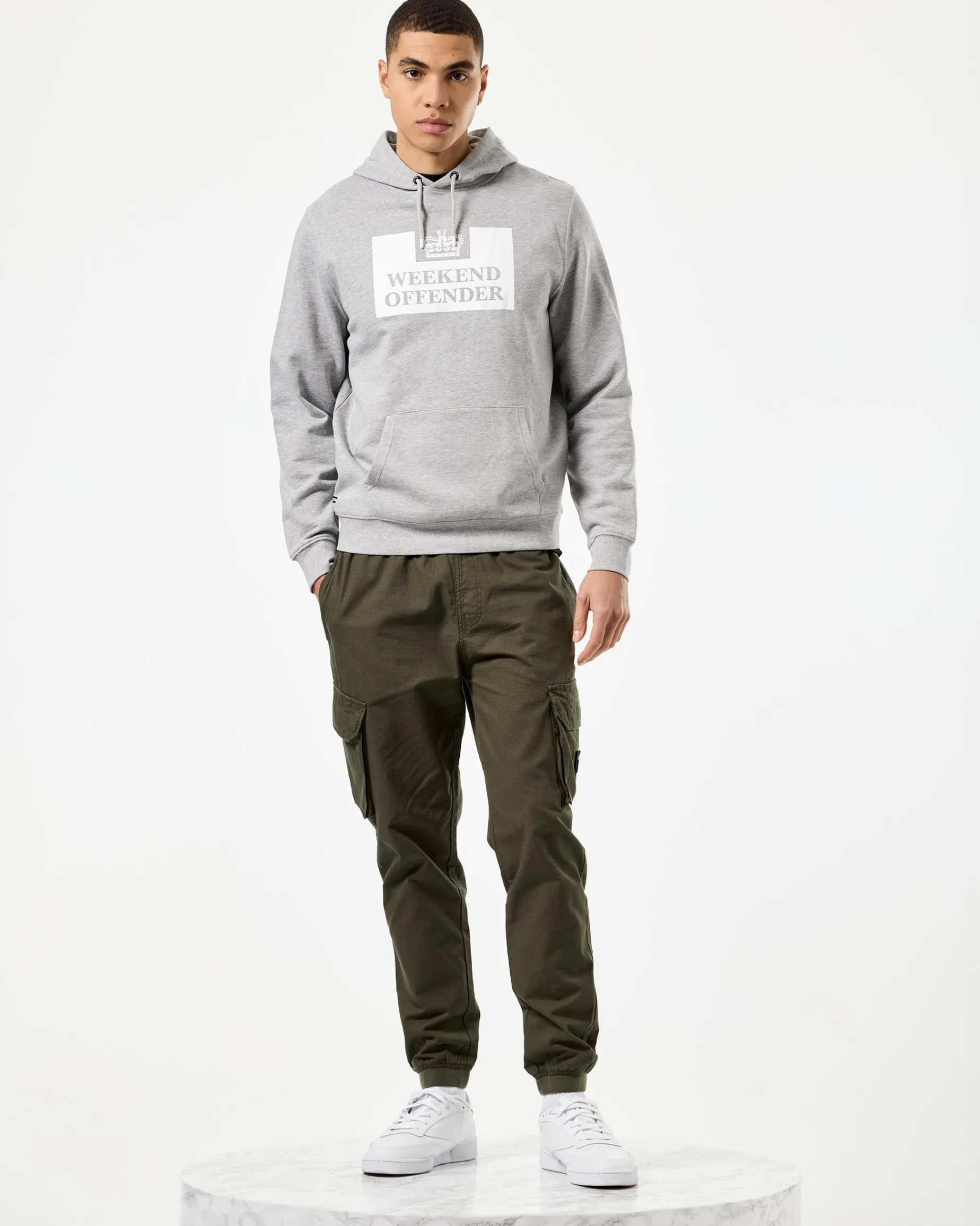 HM Service Klassischer Hoodie Graumeliert