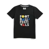 Kinder T-Shirt mit Grafik „Football + Festivals“ in Schwarz