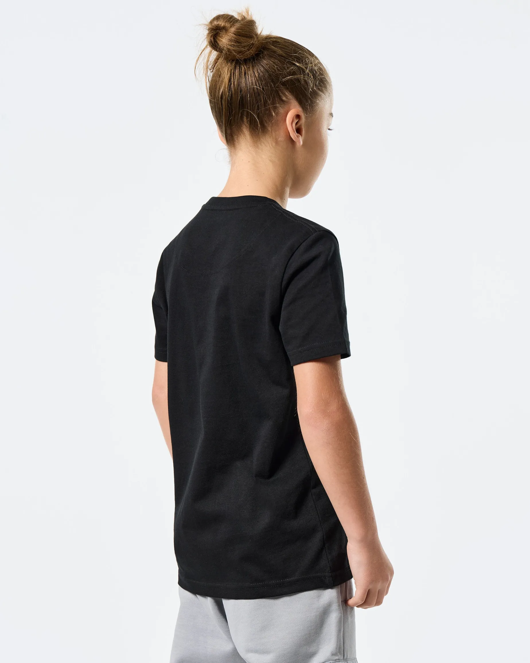 Kinder T-Shirt mit Grafik „Football + Festivals“ in Schwarz