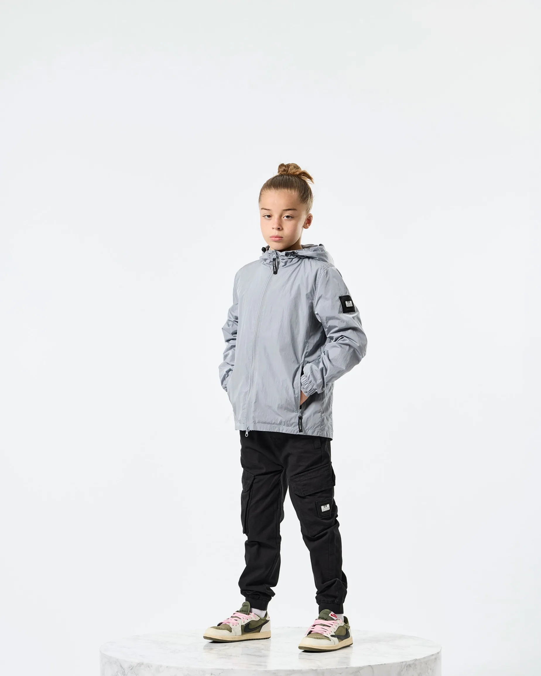 Kinder-Technikerjacke mit Netzfutter, Rauchgrau