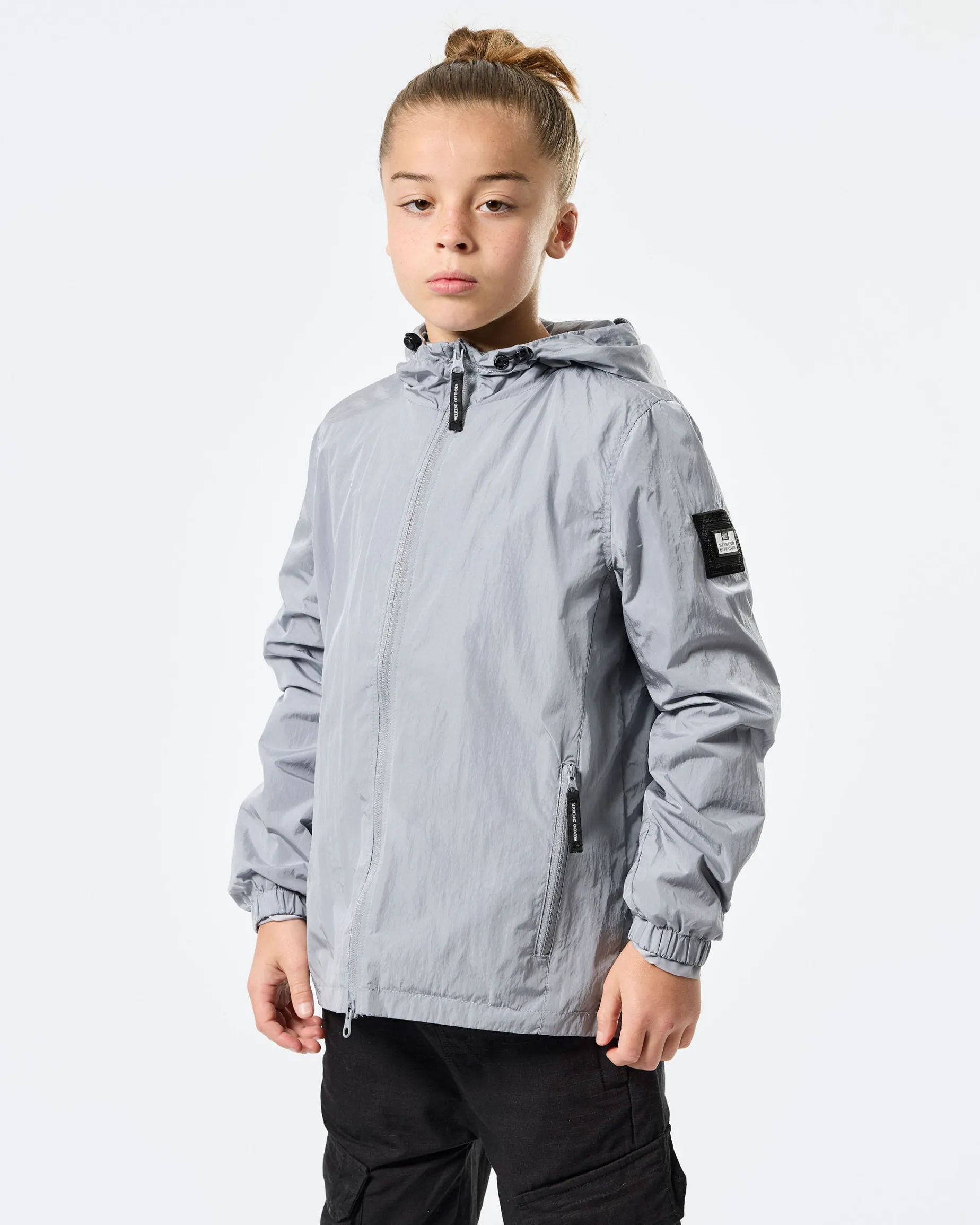Kinder-Technikerjacke mit Netzfutter, Rauchgrau