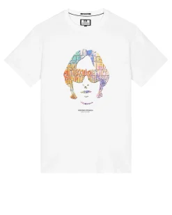 Kinky Afro Grafik T-Shirt Weiß