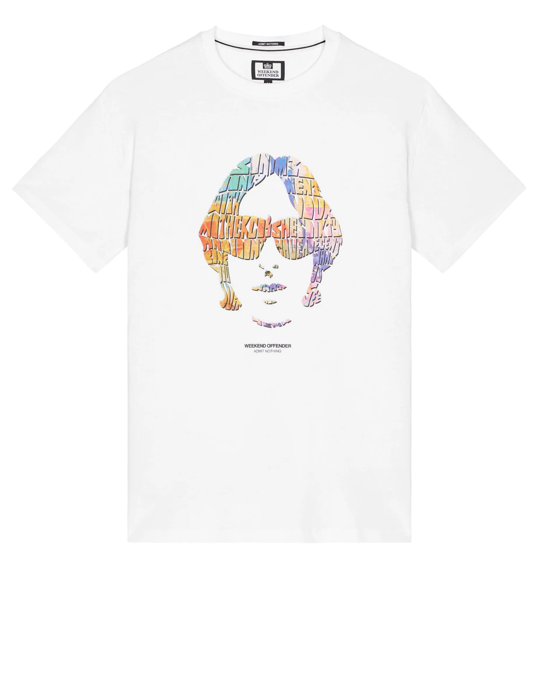 Kinky Afro Grafik T-Shirt Weiß