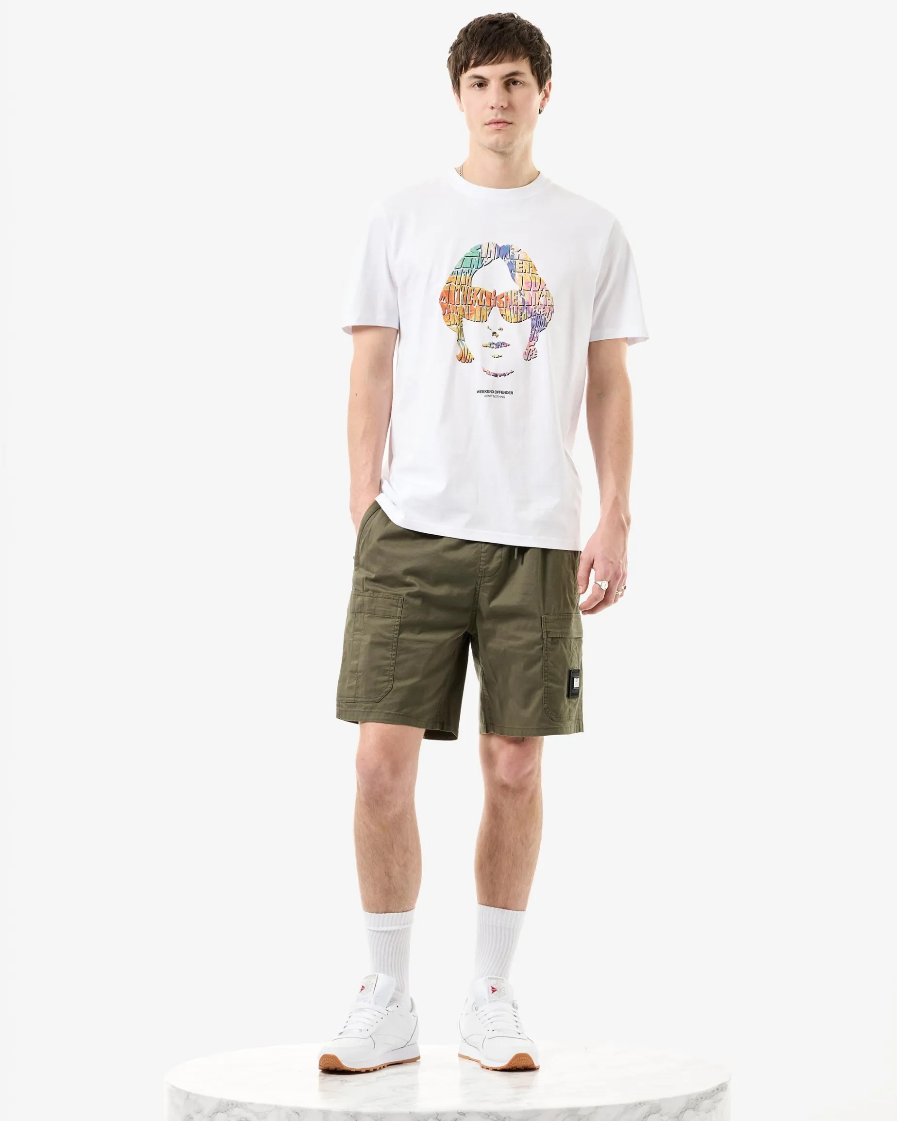 Kinky Afro Grafik T-Shirt Weiß