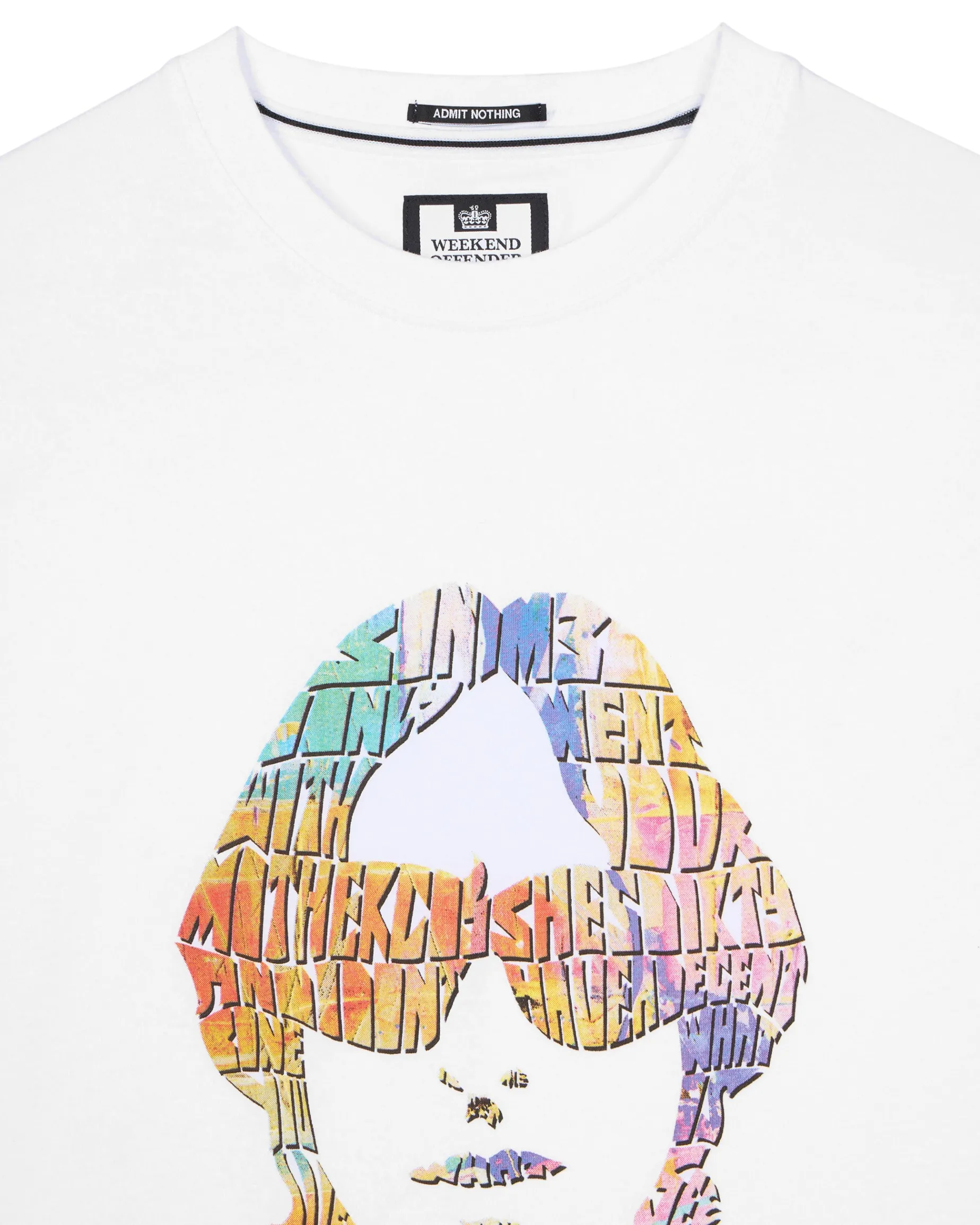 Kinky Afro Grafik T-Shirt Weiß