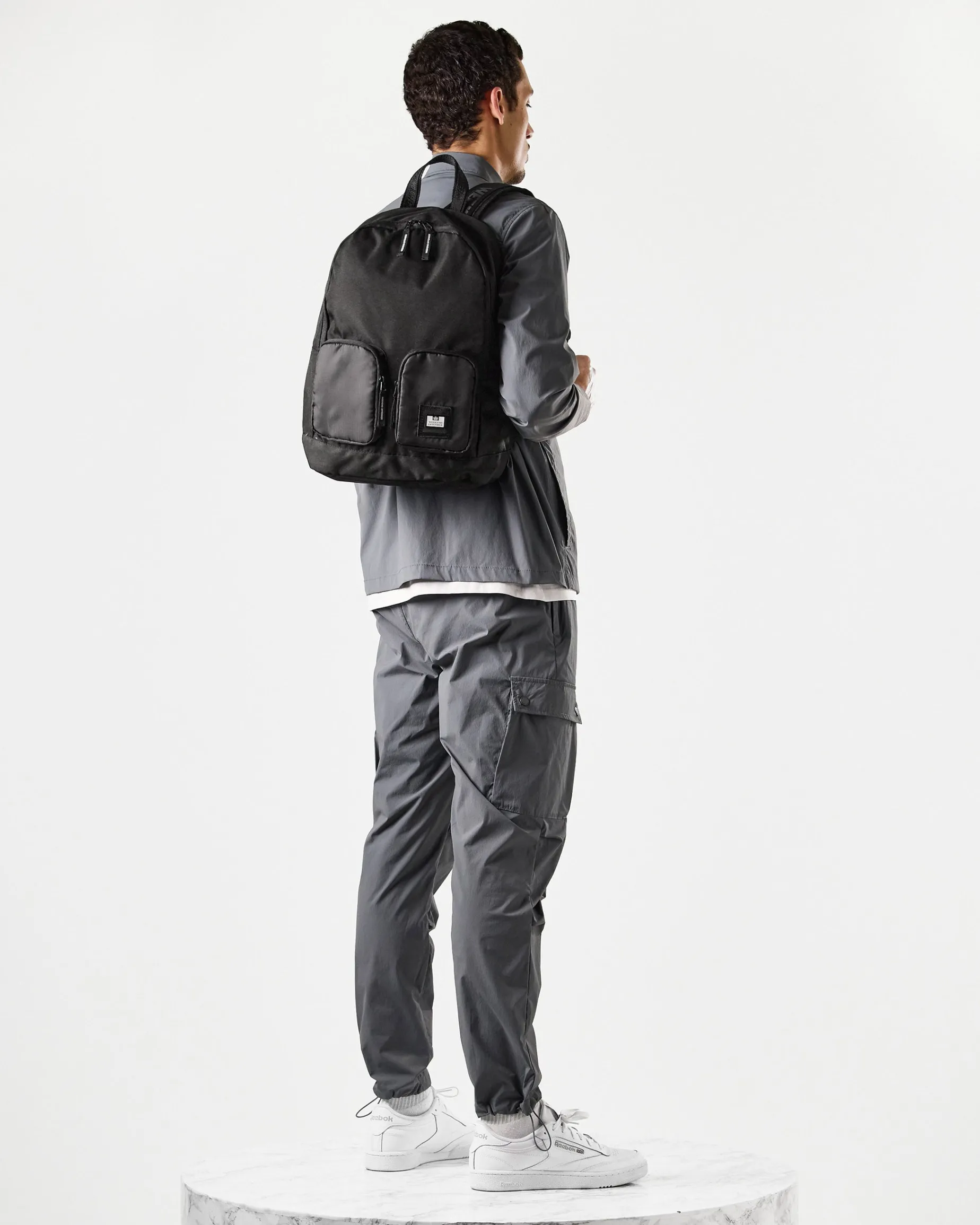Klassischer Rucksack Schwarz Ripstop