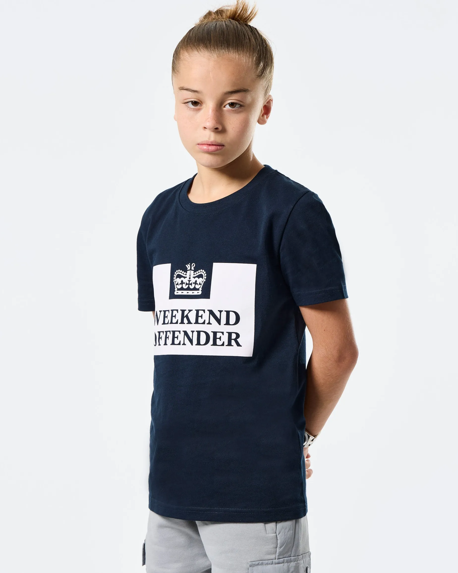 Klassisches Prison T-Shirt für Kinder, Marineblau