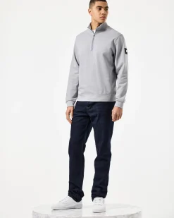 Kraviz – Sweatshirt mit Viertelreißverschluss, Rauchgrau