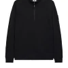 Kraviz Sweatshirt mit Viertelreißverschluss, Schwarz