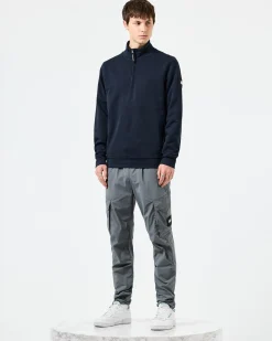 Kraviz Sweatshirt mit Viertelreißverschluss, Marineblau