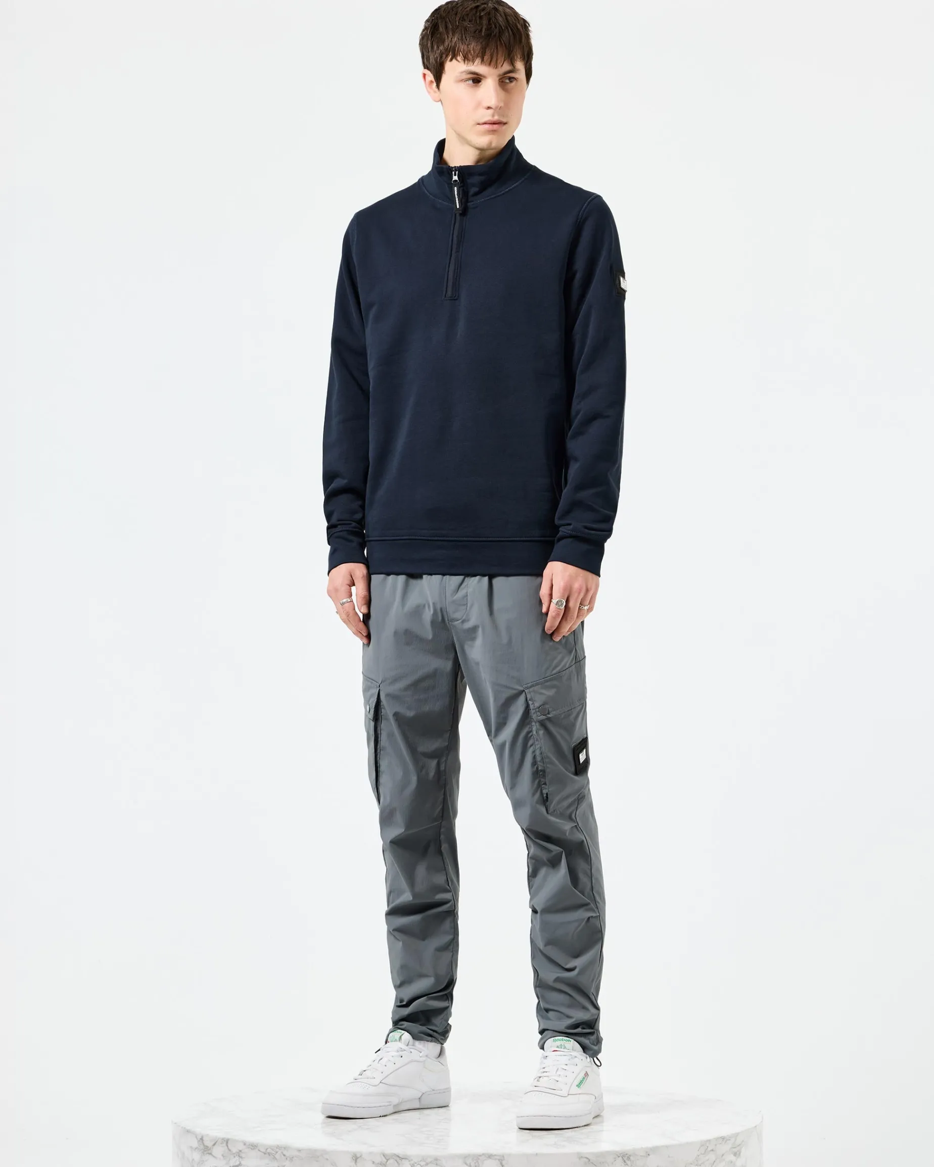 Kraviz Sweatshirt mit Viertelreißverschluss, Marineblau